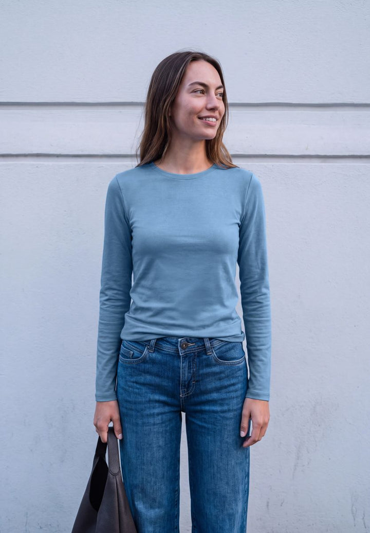 Basic Shirt in Unifarbe mit Rundhals