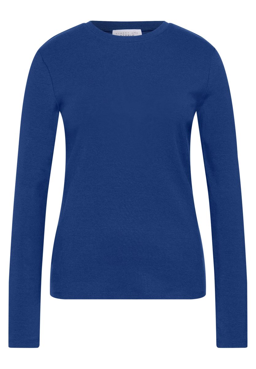 Basic Shirt in Unifarbe mit Rundhals