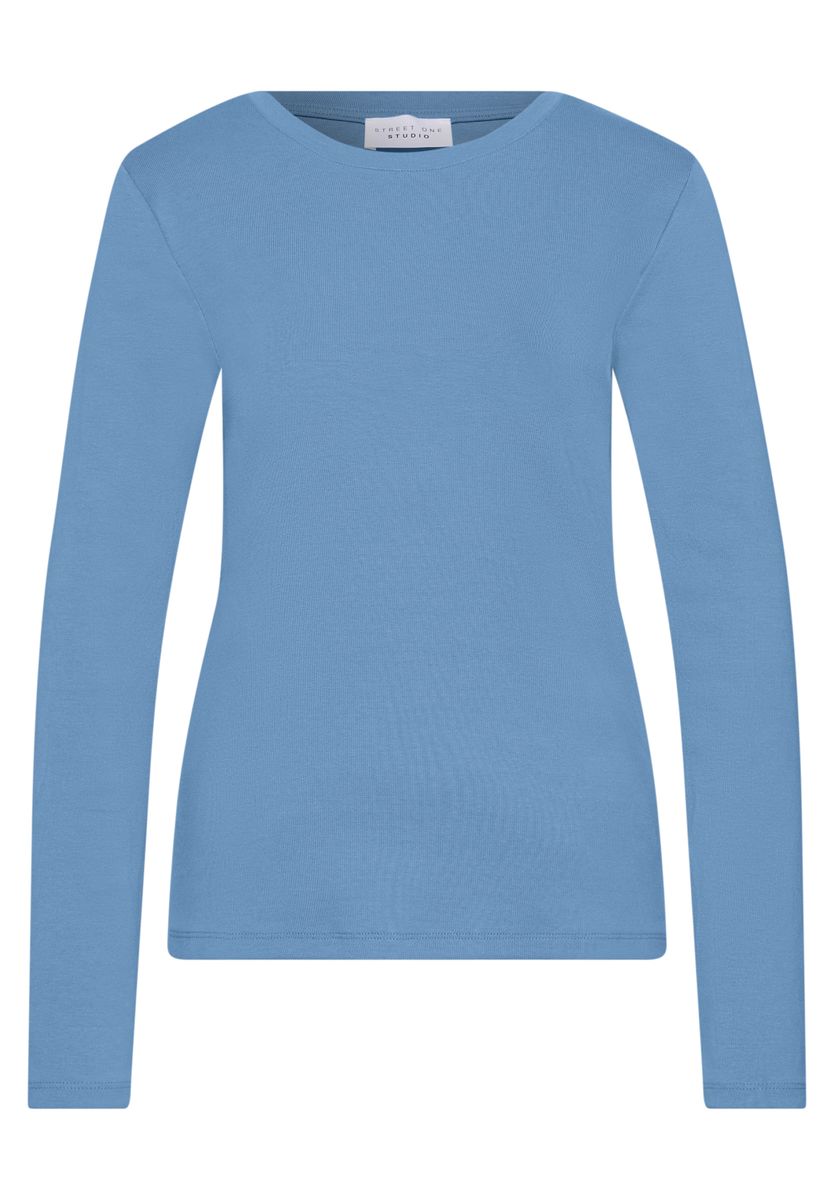 Basic Shirt in Unifarbe mit Rundhals