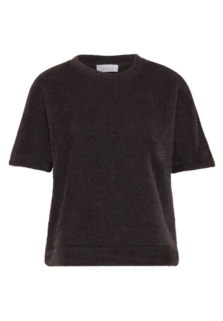 Kuscheliges T-Shirt in Strick-Optik