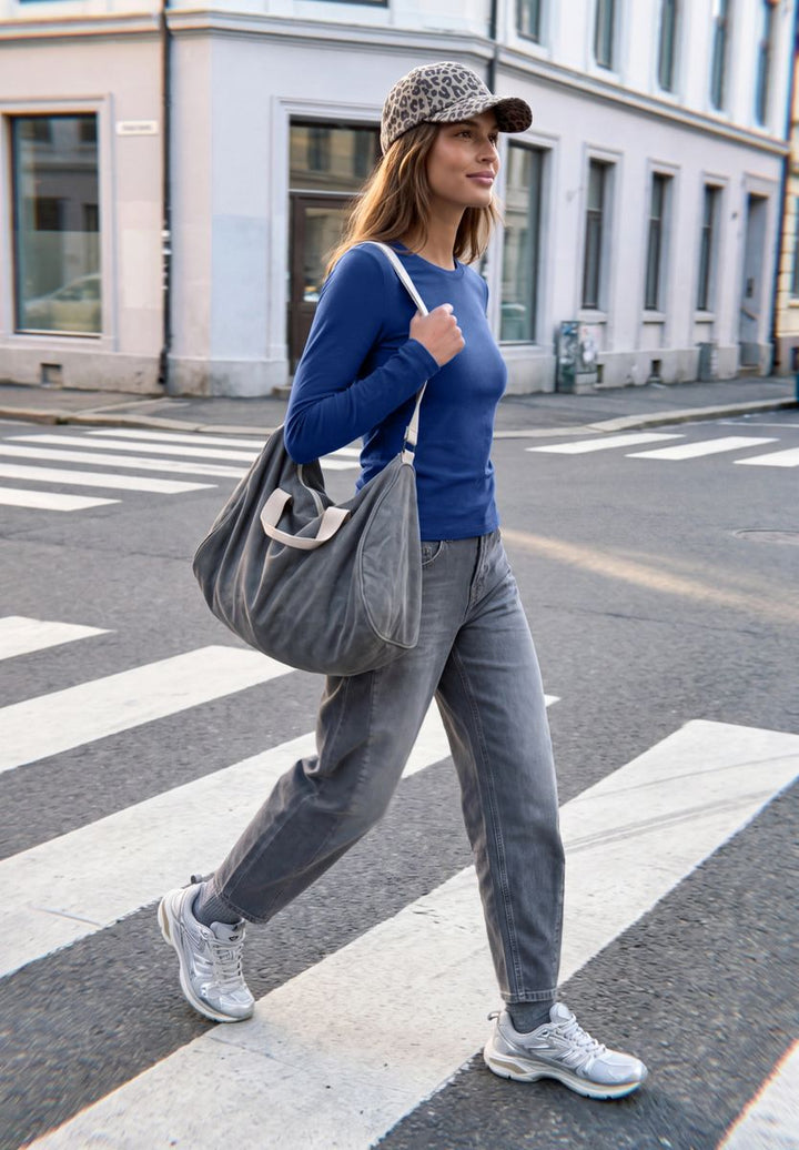 Basic Shirt in Unifarbe mit Rundhals