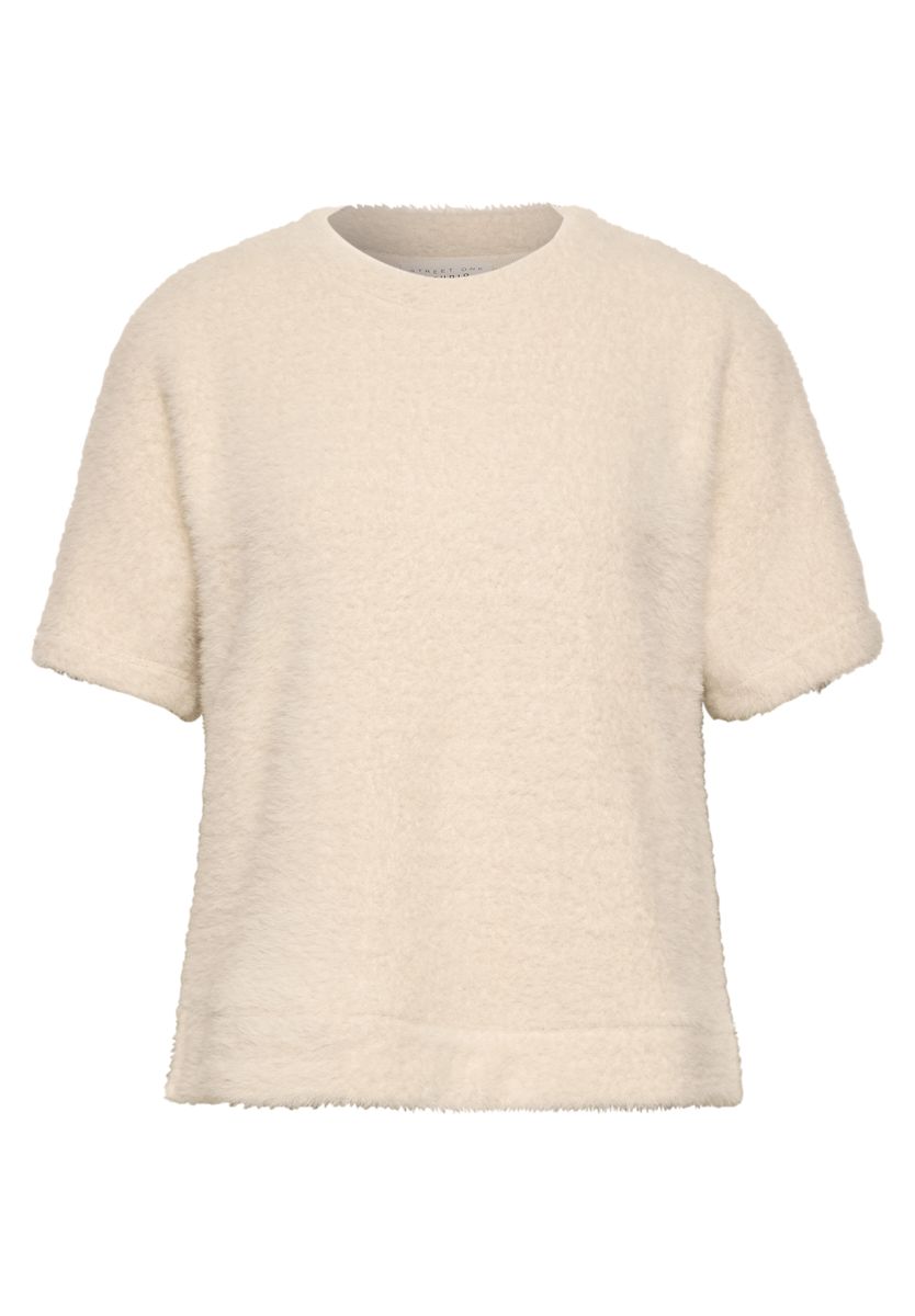 Kuscheliges T-Shirt in Strick-Optik