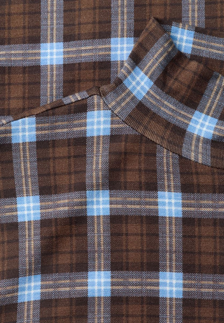 Langarm Shirt mit Turtle Neck und Karomuster