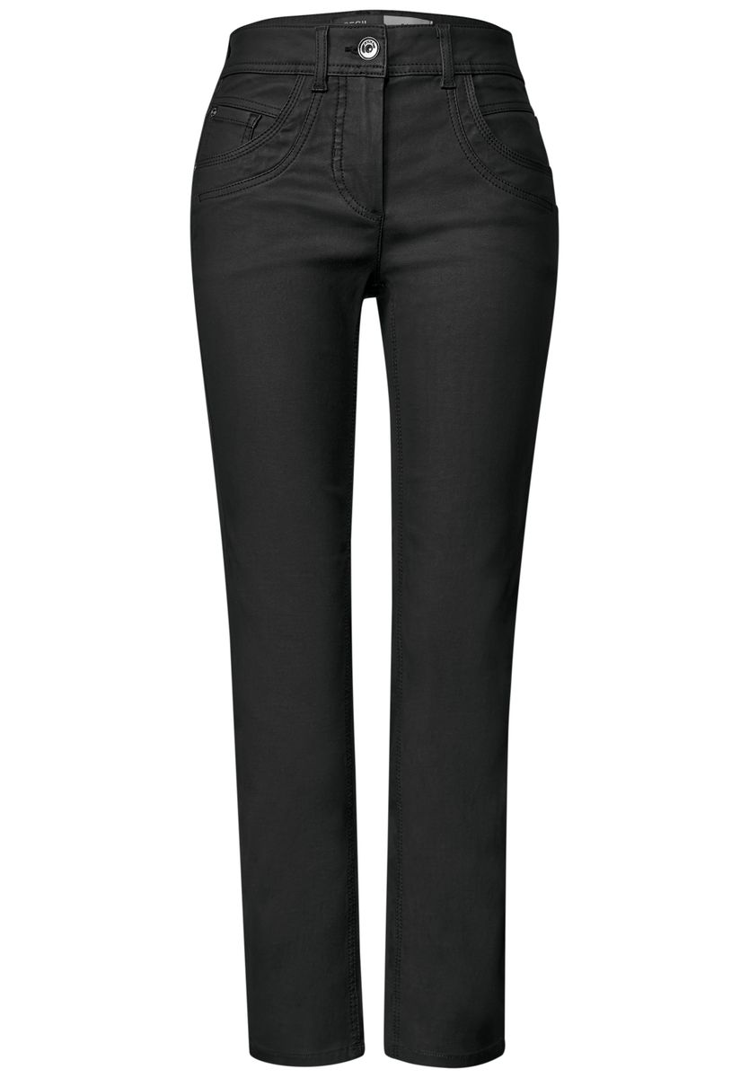 Mid Waist Straight Leg Hose im Slim Fit