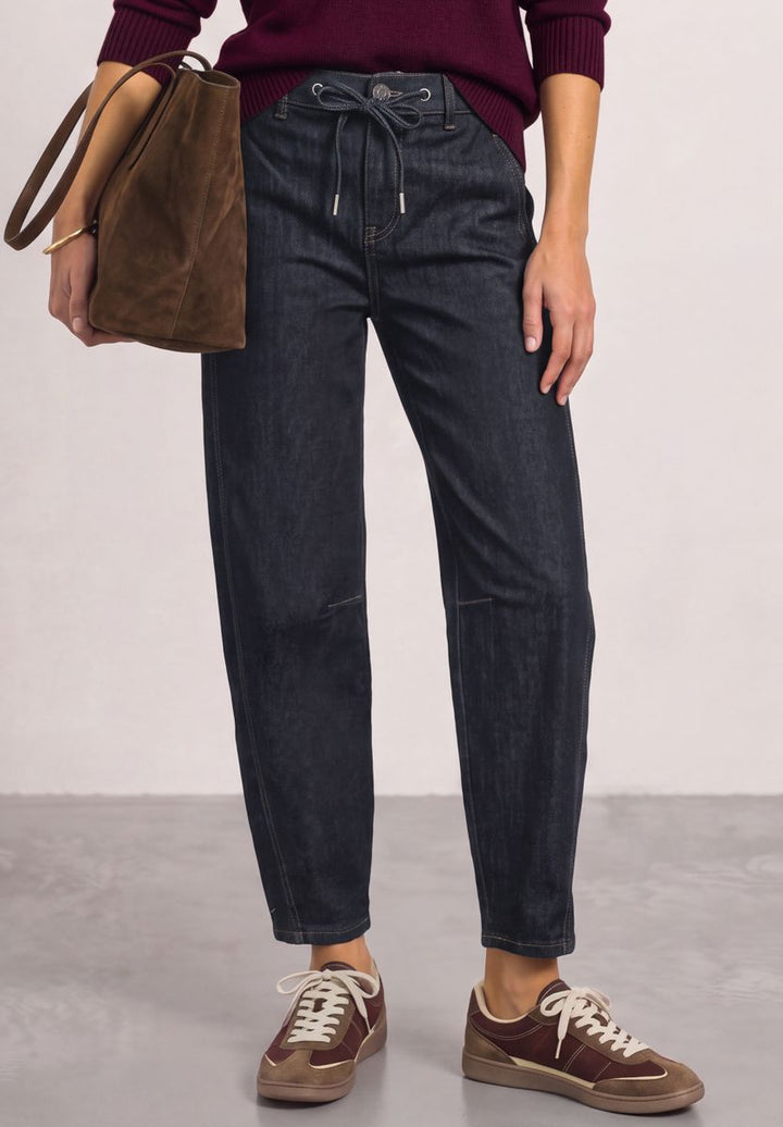 High Waist barrel Leg Jeans mit Tunnelzug