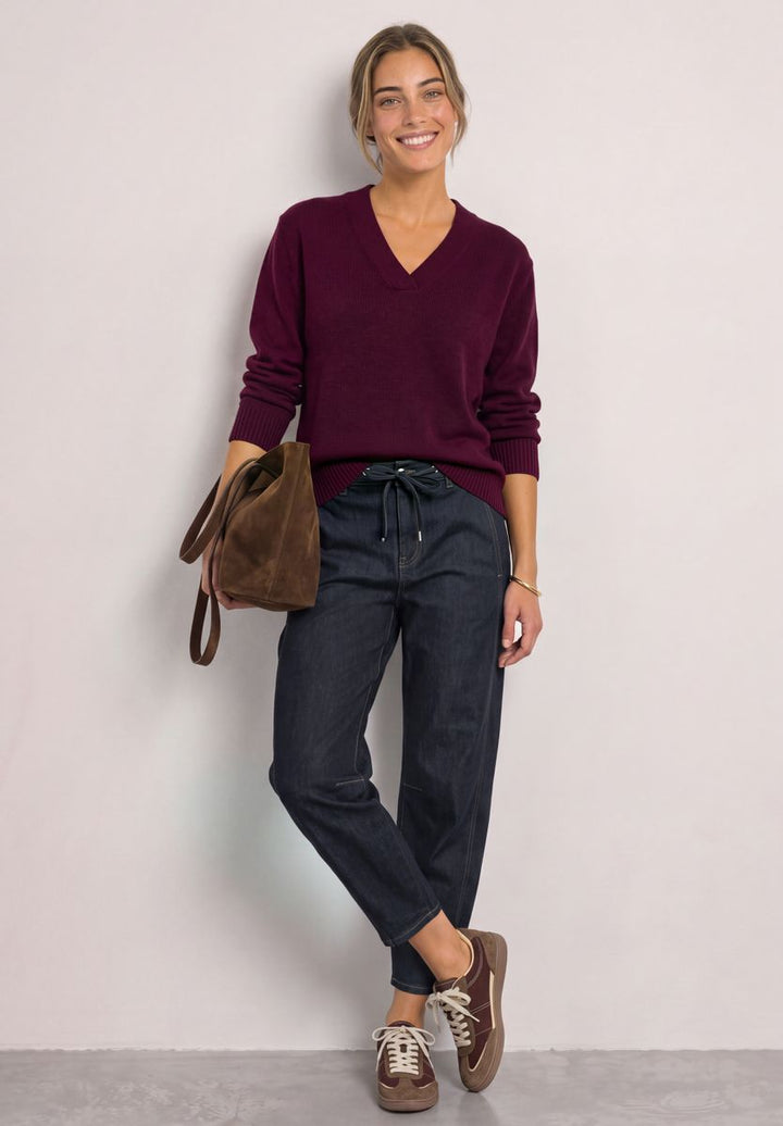 High Waist barrel Leg Jeans mit Tunnelzug