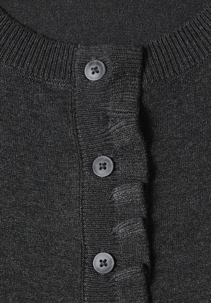 Cardigan mit Rundhals und Rüschendetails