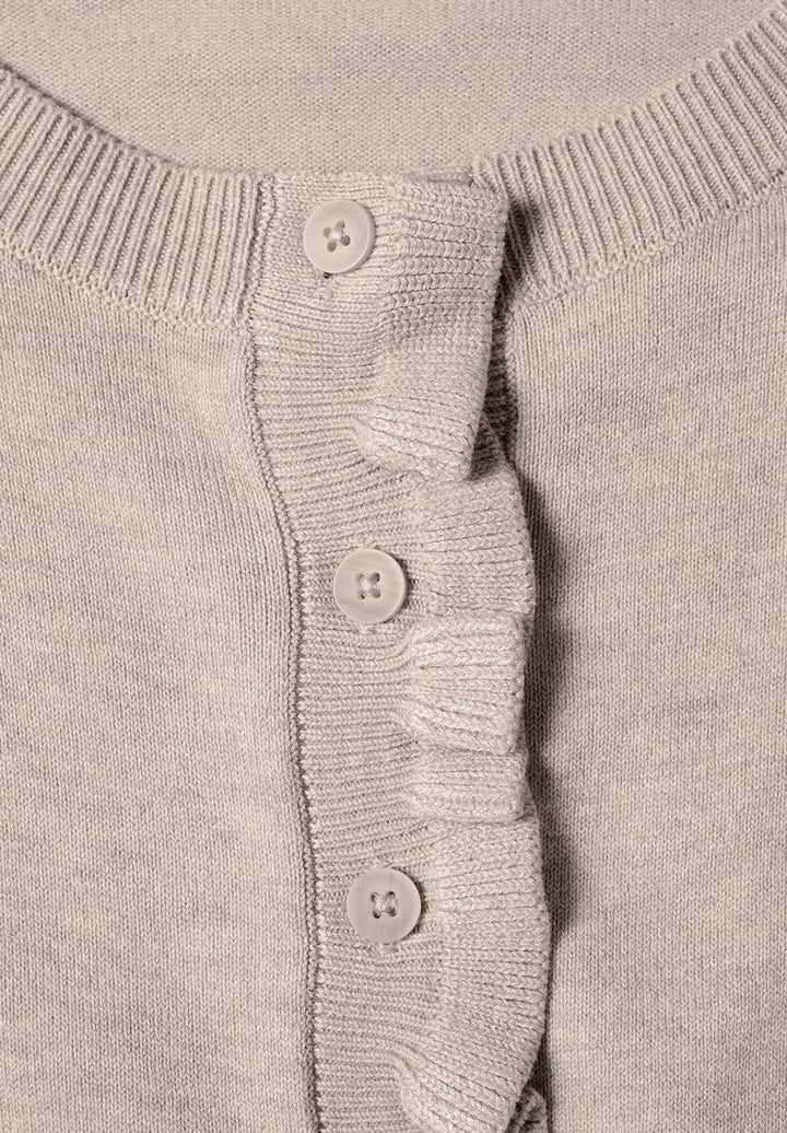 Cardigan mit Rundhals und Rüschendetails