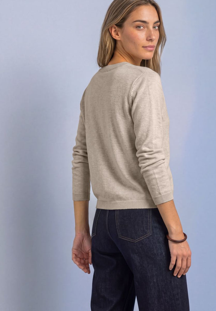 Cardigan mit Rundhals und Rüschendetails