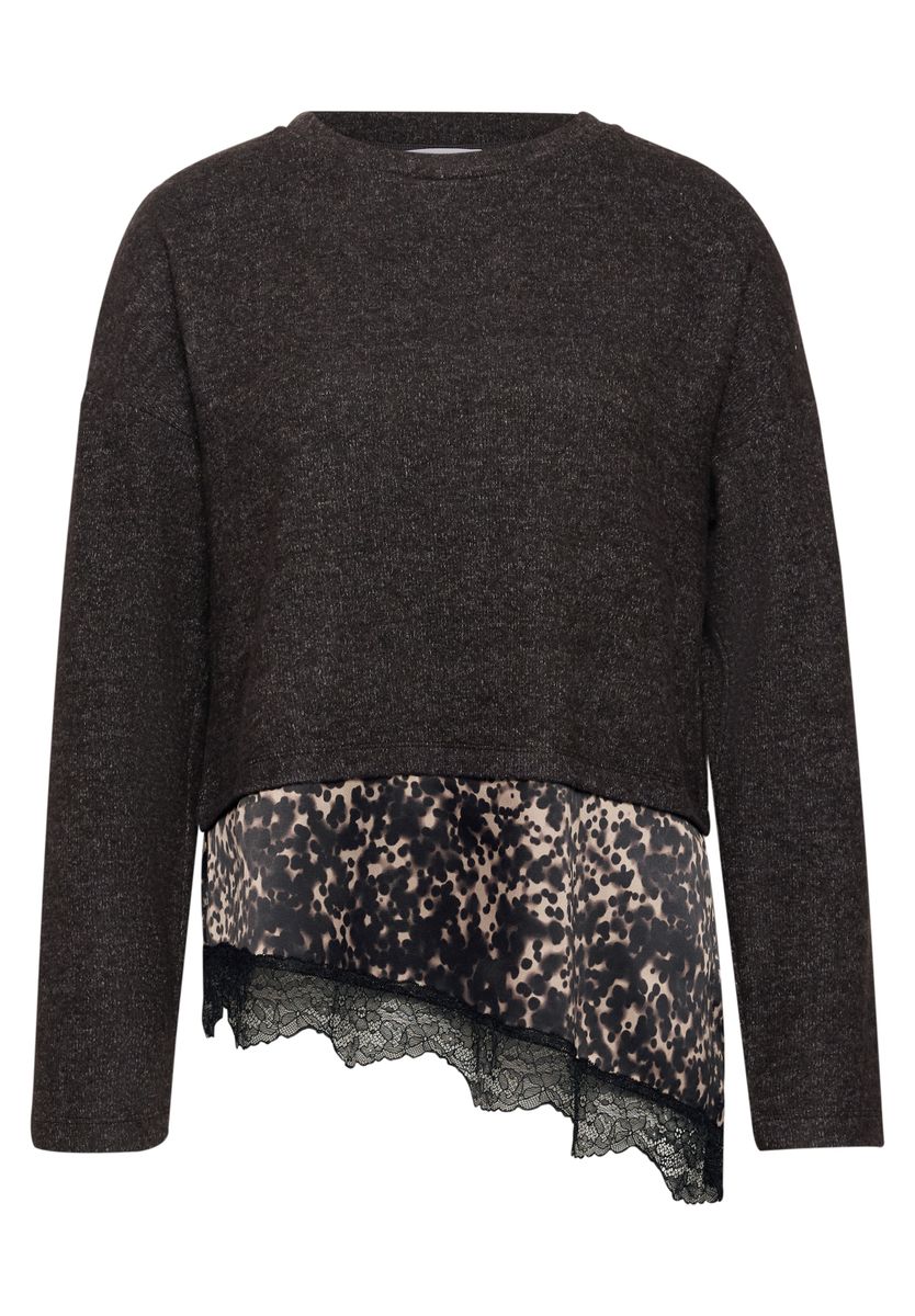 Langarm Shirt mit angeschrägter Layering-Kante