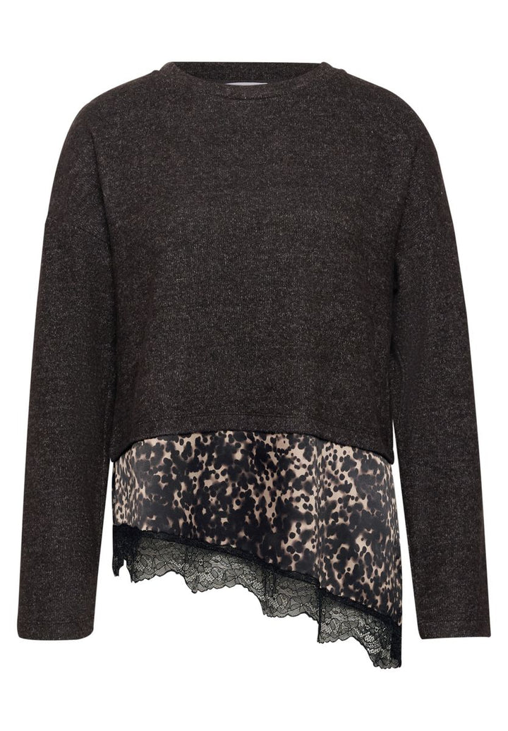 Langarm Shirt mit angeschrägter Layering-Kante