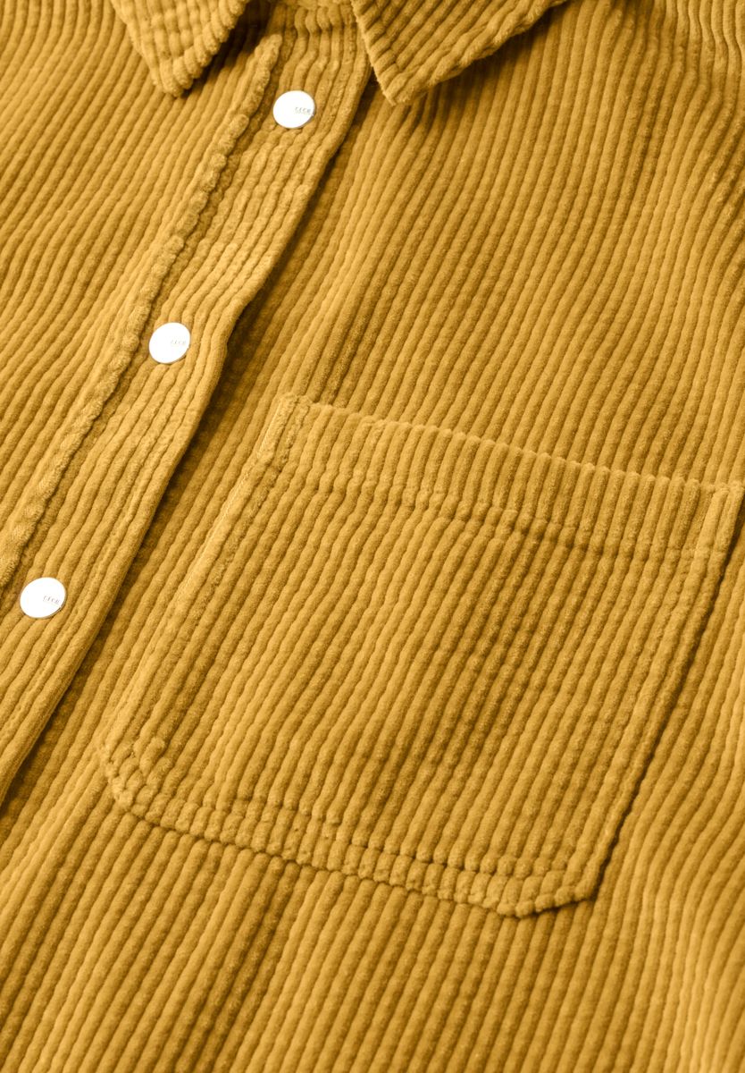 Cord Hemdbluse in Unifarbe