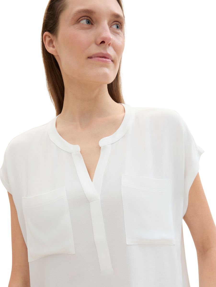 T-shirt fabric mix blouse