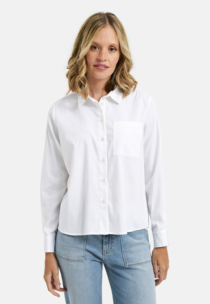 Short Fitted Shirt Collar Blouse