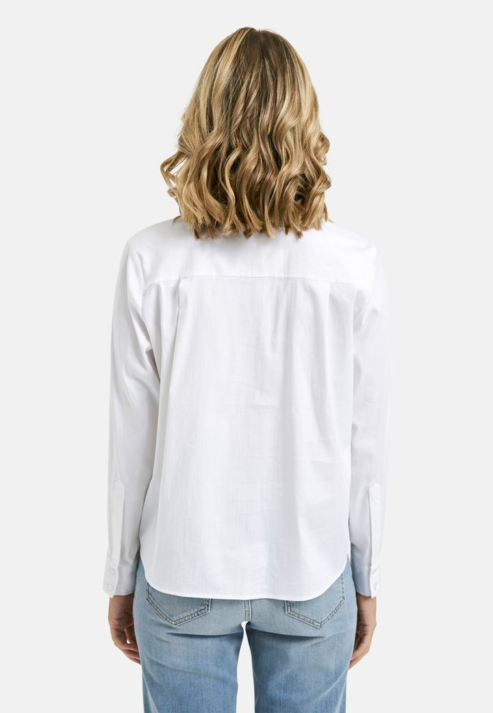 Short Fitted Shirt Collar Blouse