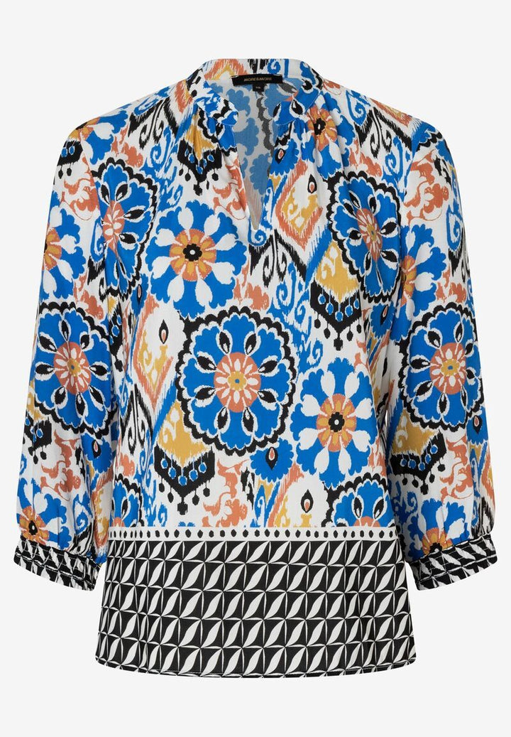 Viskosebluse  Ornament-Print  Sommer-Kollektion