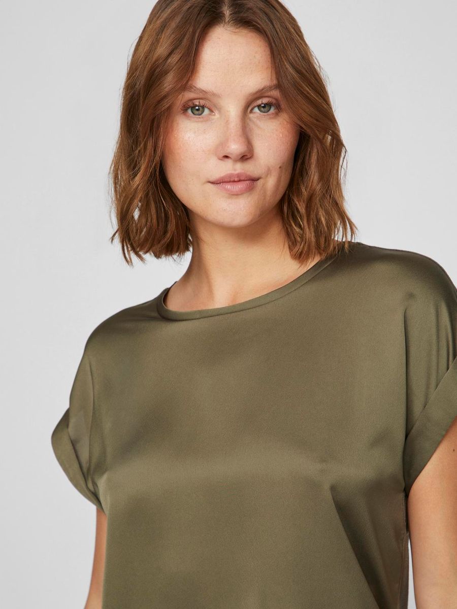 VIELLETTE S/S SATIN TOP - NOOS