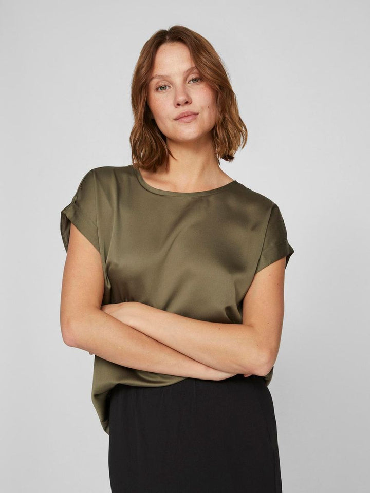 VIELLETTE S/S SATIN TOP - NOOS