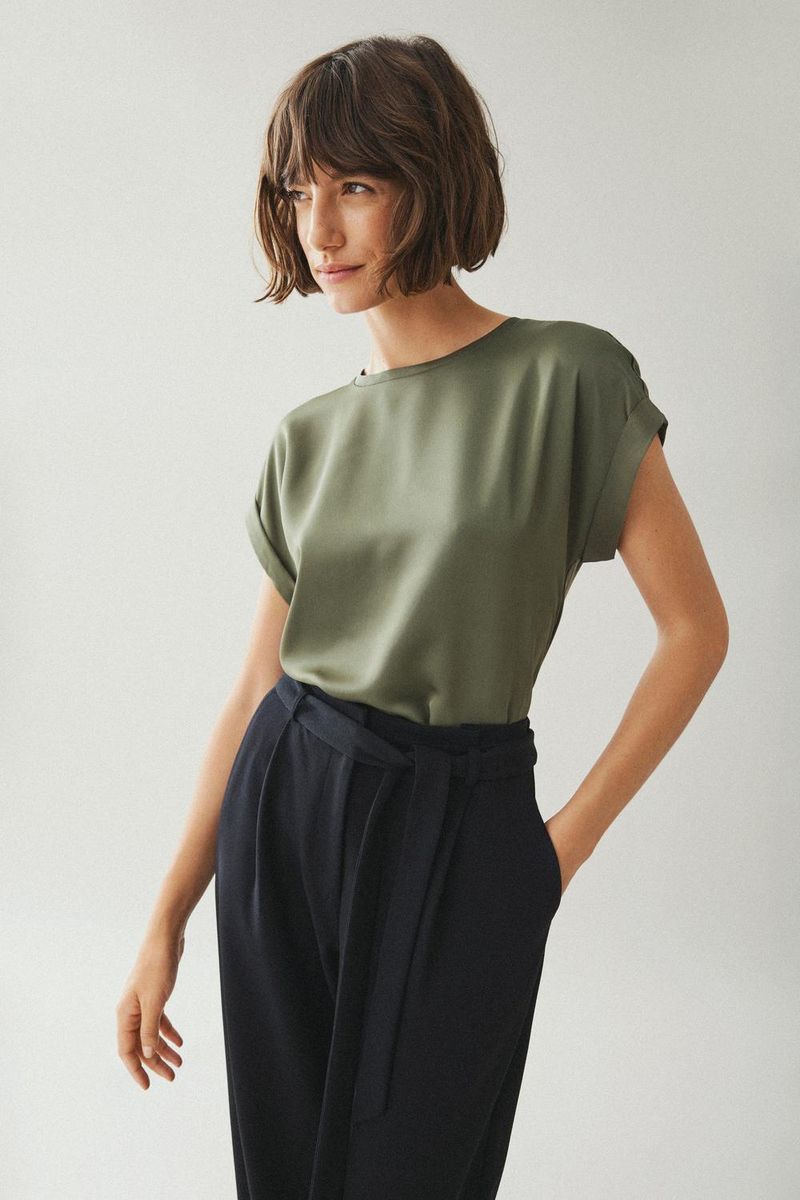 VIELLETTE S/S SATIN TOP - NOOS