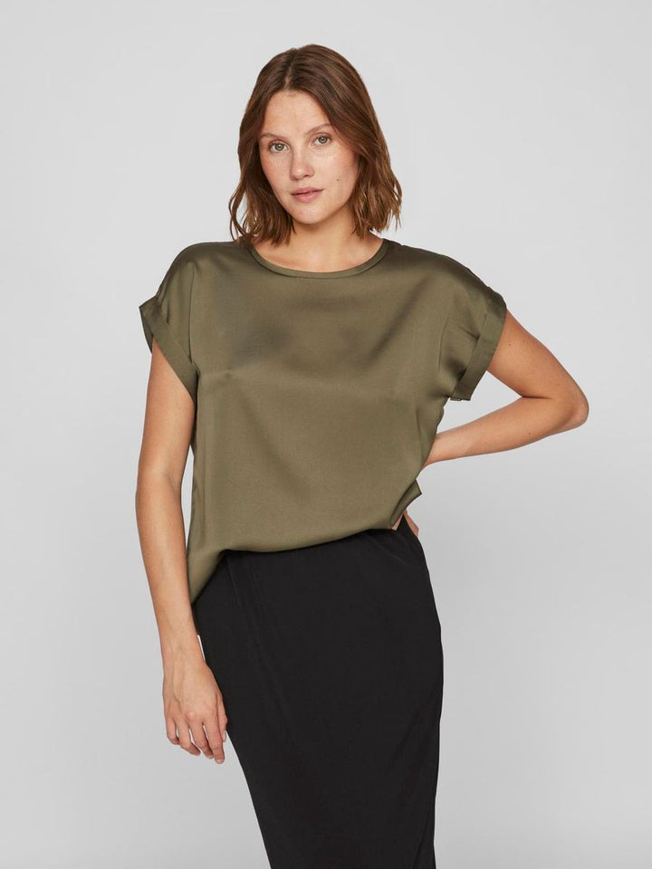 VIELLETTE S/S SATIN TOP - NOOS