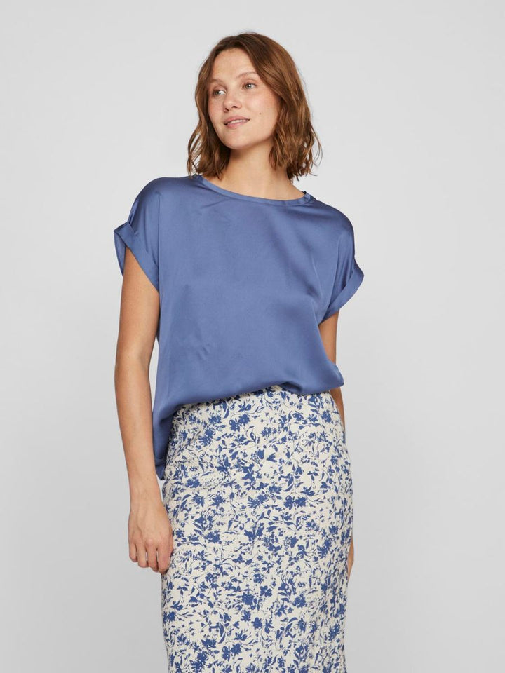 VIELLETTE S/S SATIN TOP - NOOS