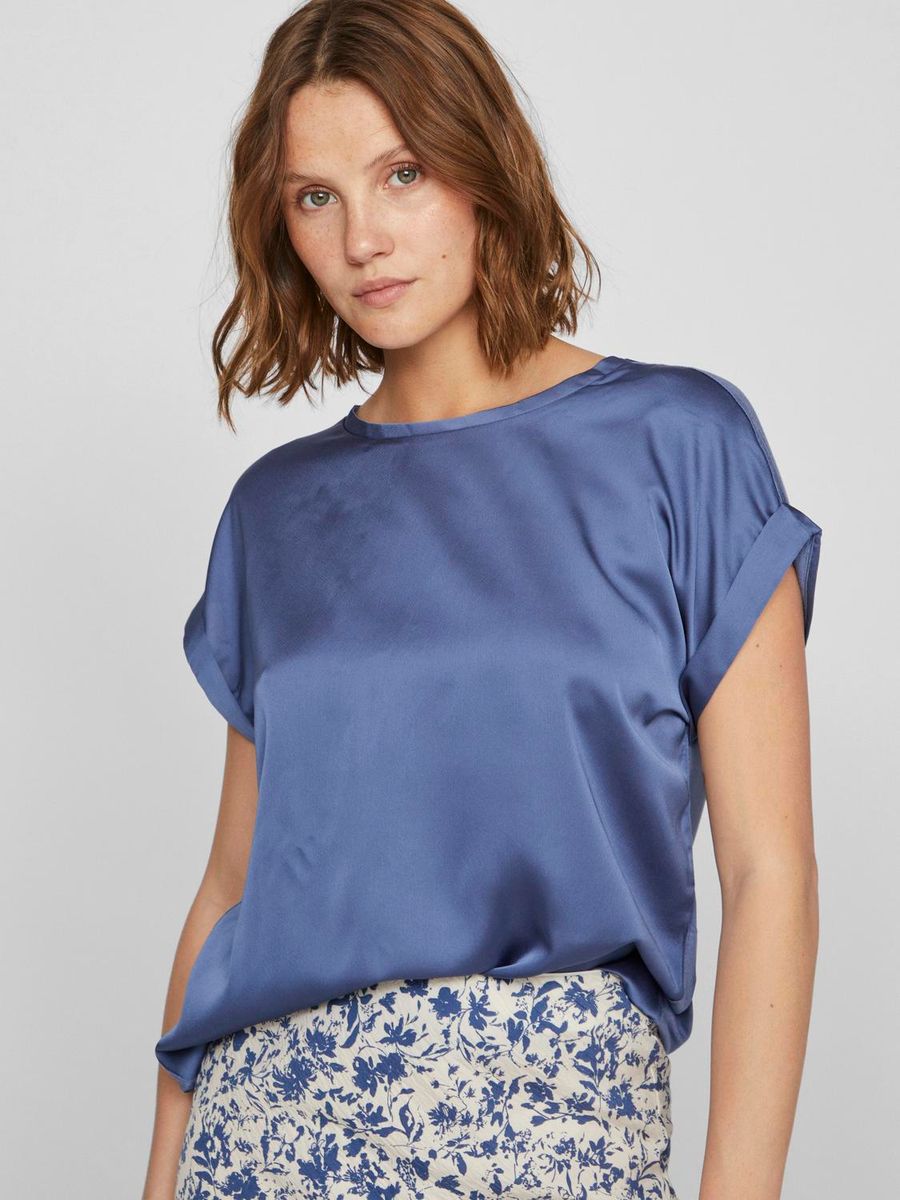 VIELLETTE S/S SATIN TOP - NOOS