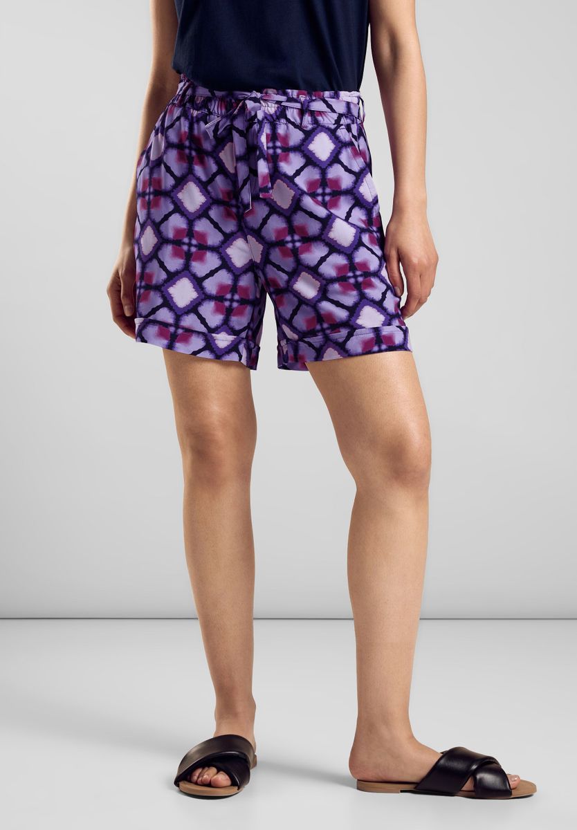 Paperbag Shorts mit Print