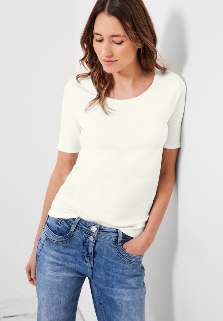 Basic T-Shirt mit Rundhals in Unifarbe