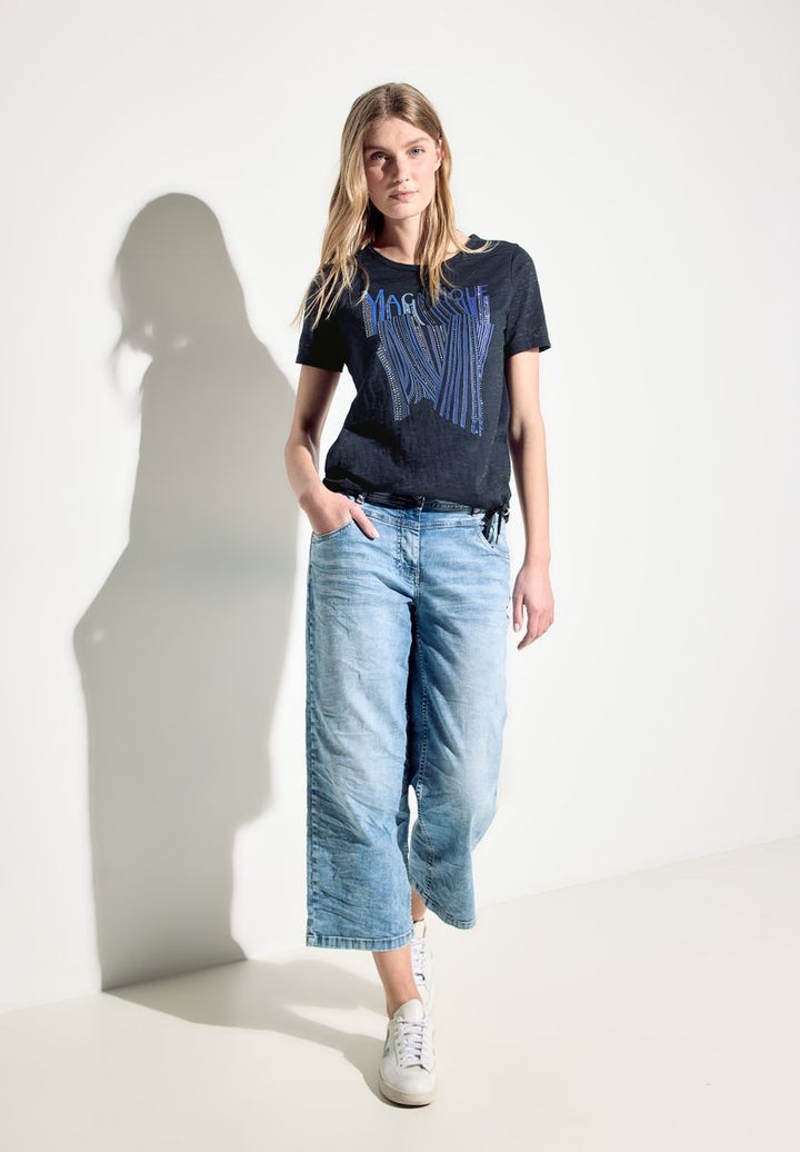 Burn Out T-Shirt mit Print