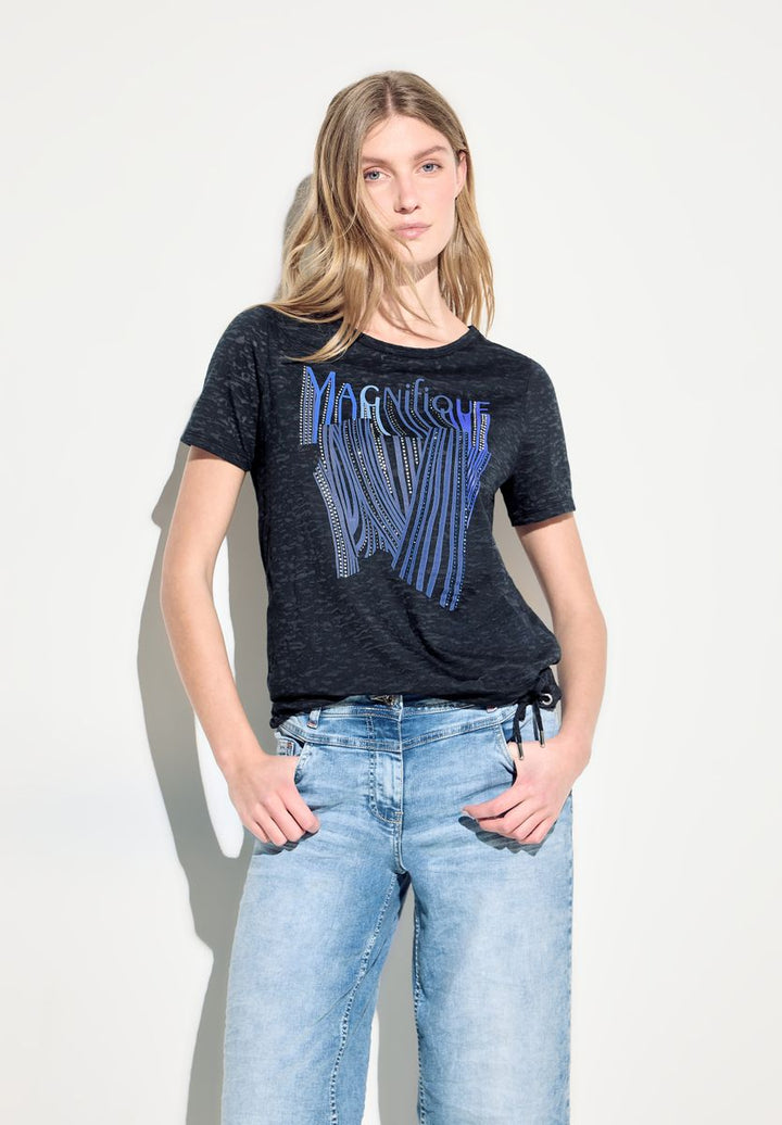 Burn Out T-Shirt mit Print