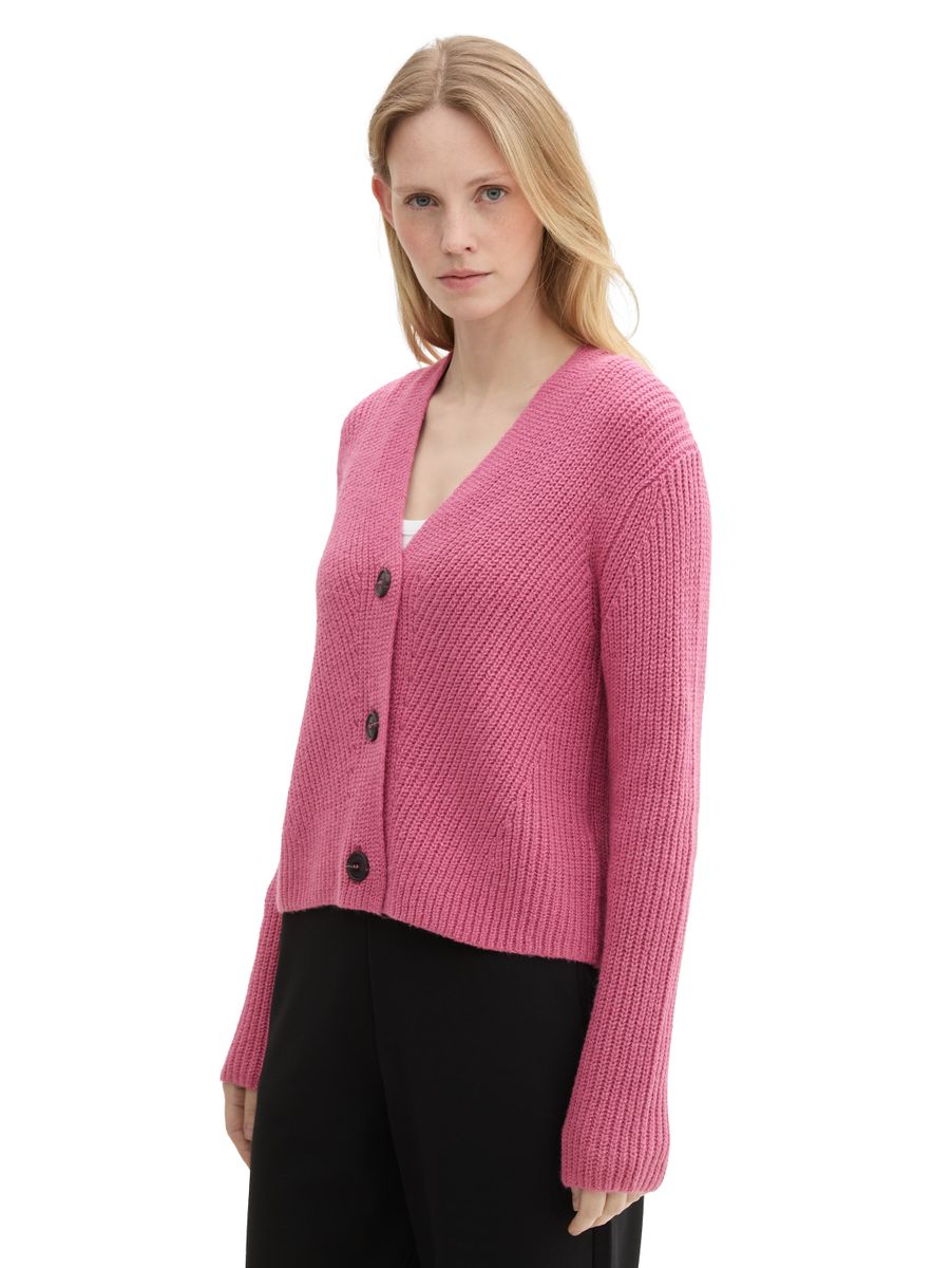 Basic Strickjacke mit Ripp