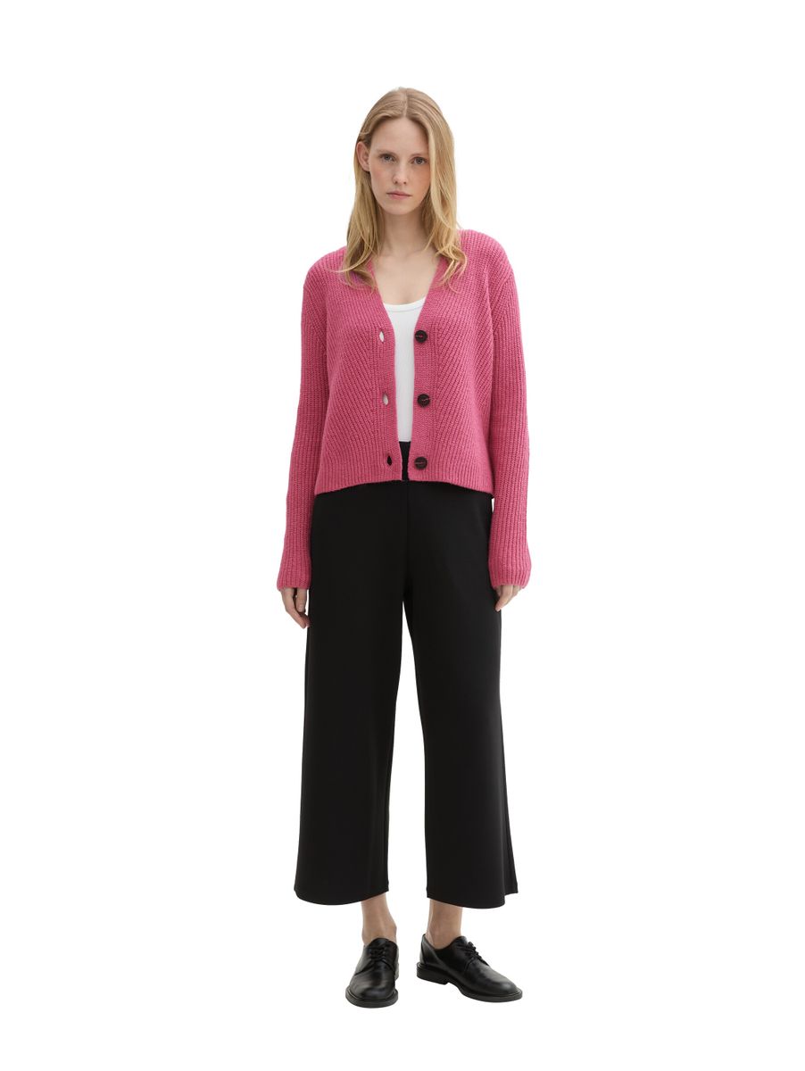 Basic Strickjacke mit Ripp