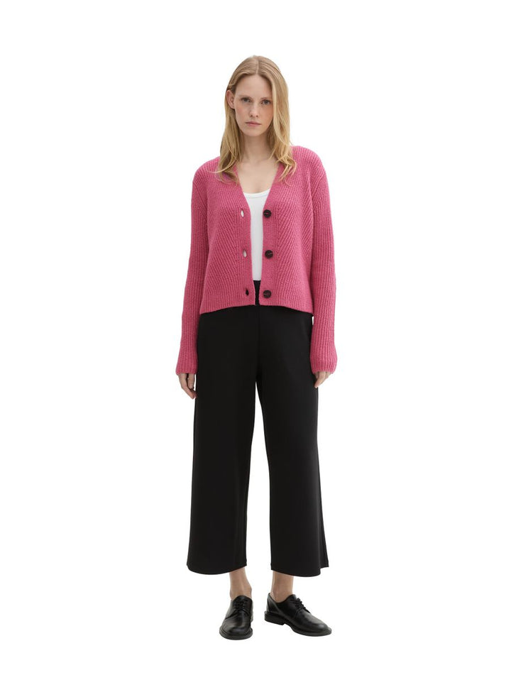 Basic Strickjacke mit Ripp