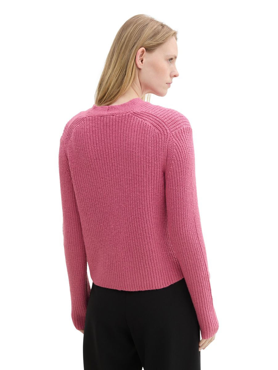 Basic Strickjacke mit Ripp