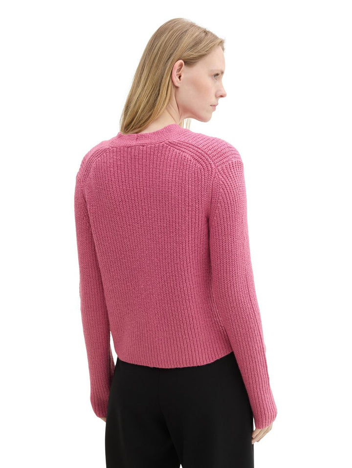 Basic Strickjacke mit Ripp