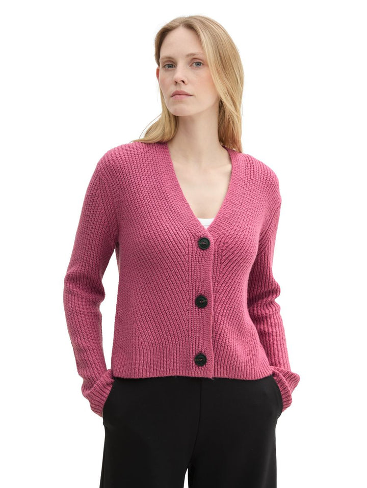 Basic Strickjacke mit Ripp