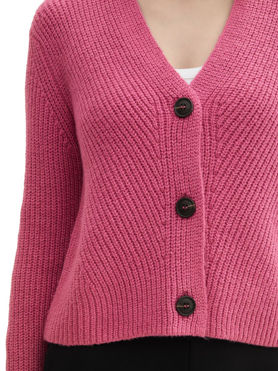 Basic Strickjacke mit Ripp