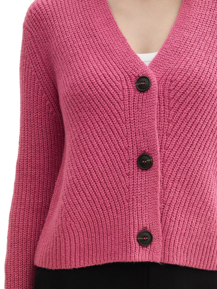 Basic Strickjacke mit Ripp