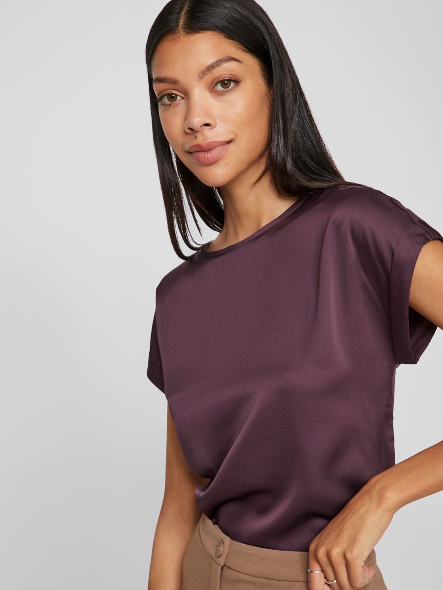 VIELLETTE S/S SATIN TOP - NOOS