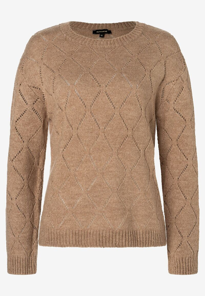 Ajour-Pullover  beige macchiato  Herbst-Kollektion