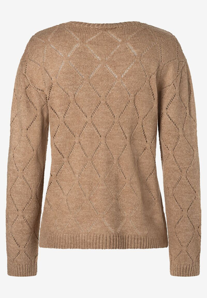 Ajour-Pullover  beige macchiato  Herbst-Kollektion