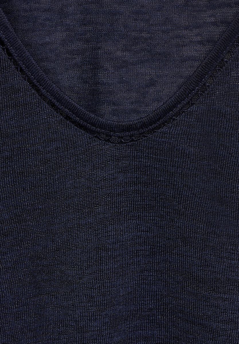 T-Shirt in Leinenoptik