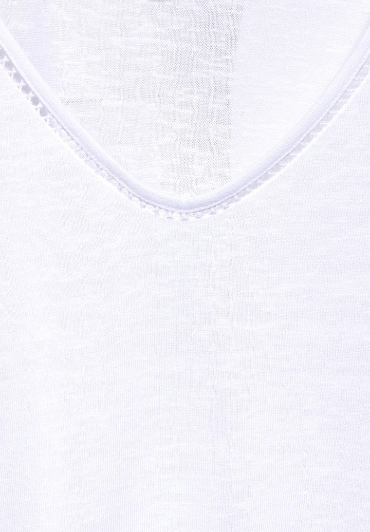 T-Shirt in Leinenoptik