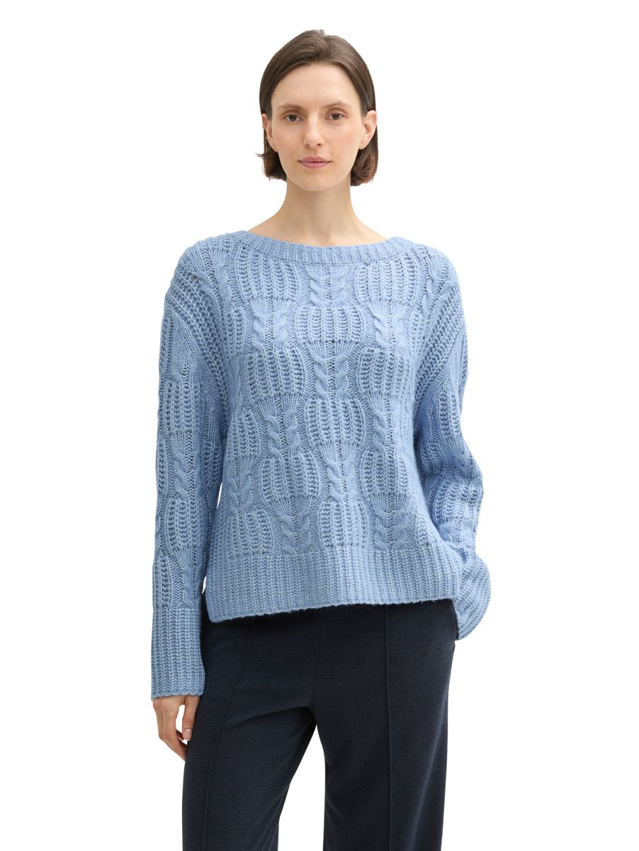 Strukturierter Pullover mit Schlitzen