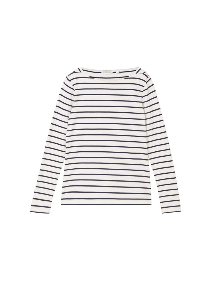 Gestreiftes Langarmshirt mit Bio-Baumwolle