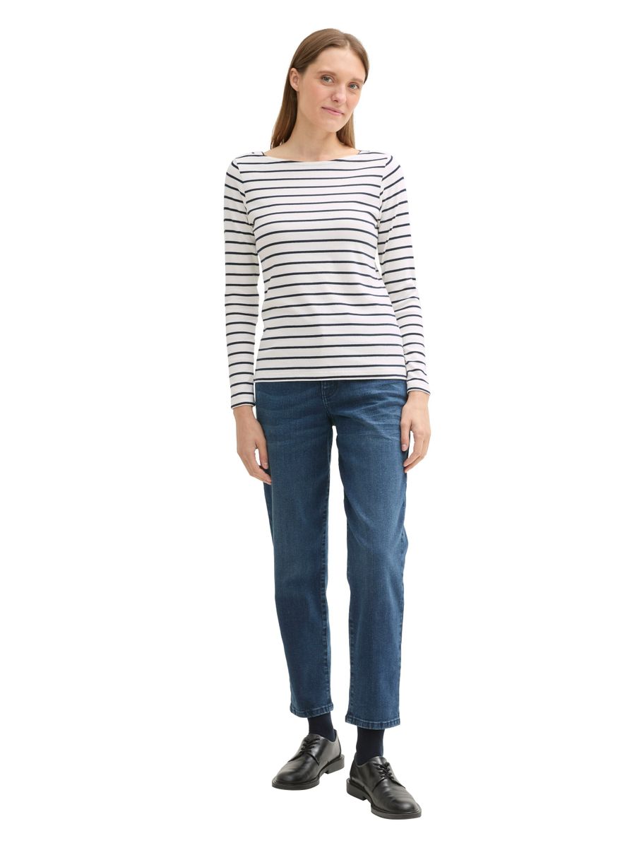 Gestreiftes Langarmshirt mit Bio-Baumwolle