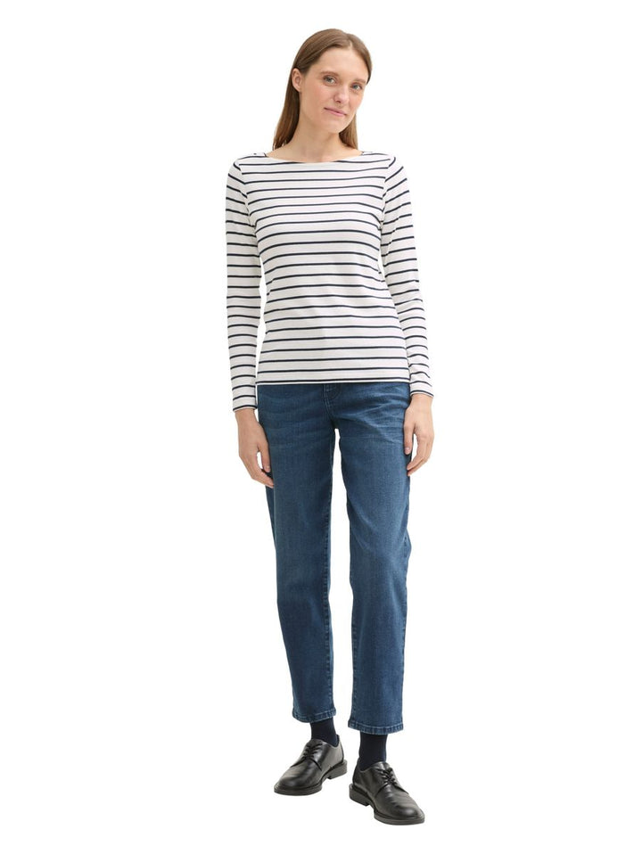 Gestreiftes Langarmshirt mit Bio-Baumwolle