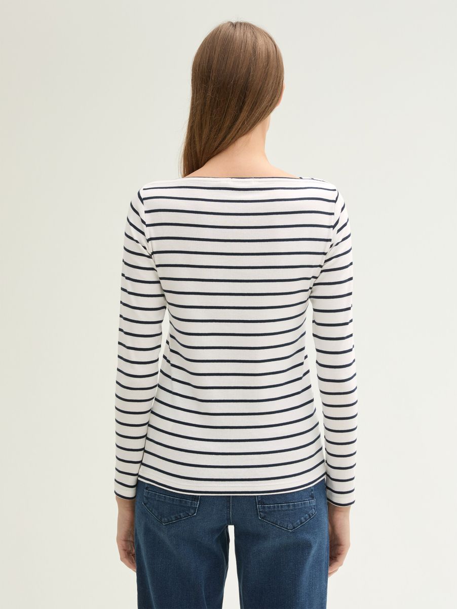 Gestreiftes Langarmshirt mit Bio-Baumwolle