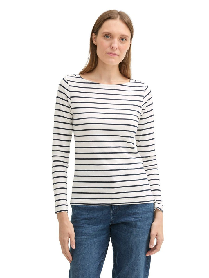 Gestreiftes Langarmshirt mit Bio-Baumwolle