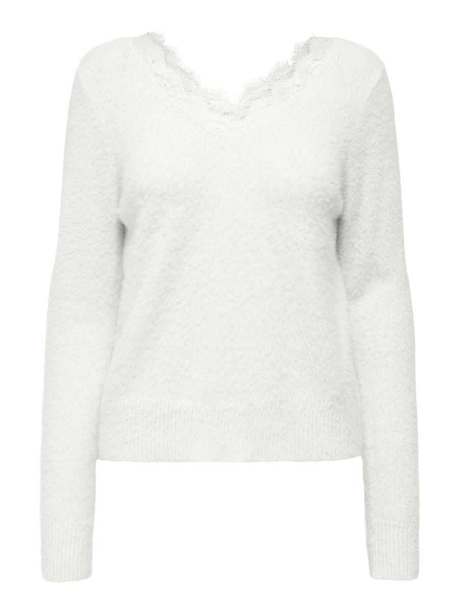 ONLPIUMO LS LACE V-NECK CS KNT